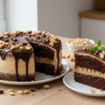 bolo vegano de chocolate e amendoim